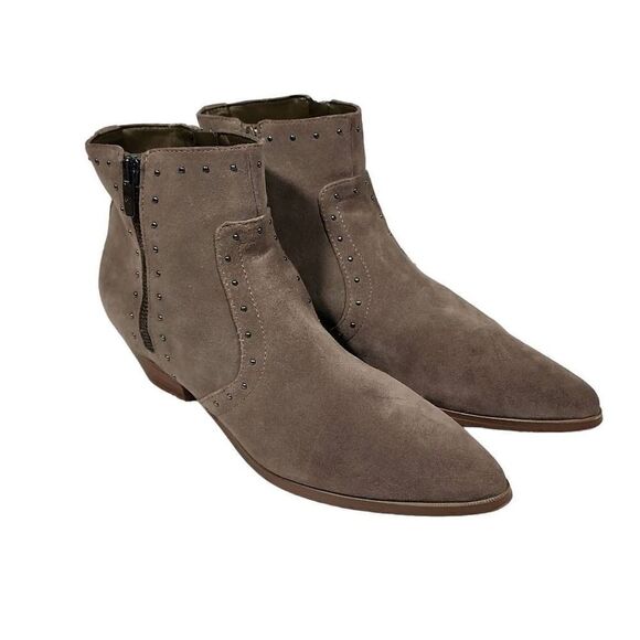 Marc Fisher Wanida Women's Taupe Suede Studded Ankle Booties Size 9M - Picture 2 of 10